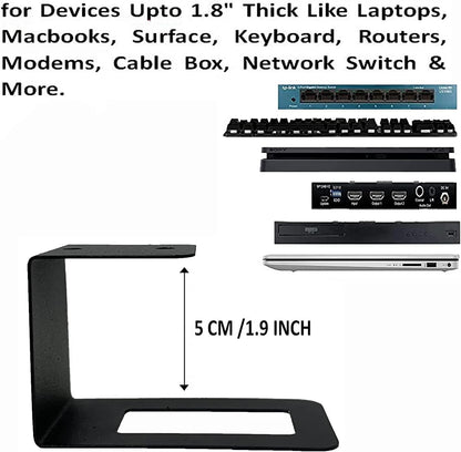 (3) Laptop Holder Under Desk Laptop Mount Organizer Rack Storage Shelf, Add On Under Table Laptops, Keyboard, Routers, Modems, Cable Box, Network Switch & More, Desk Accessories