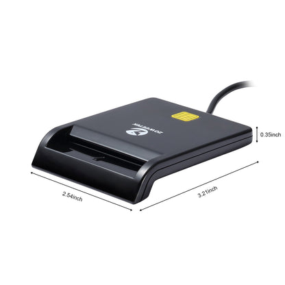 ZOWEETEK CAC Card Reader Military, Smart Card Reader DOD Military USB Common Access CAC, Compatible with Windows, Mac OS and Linux