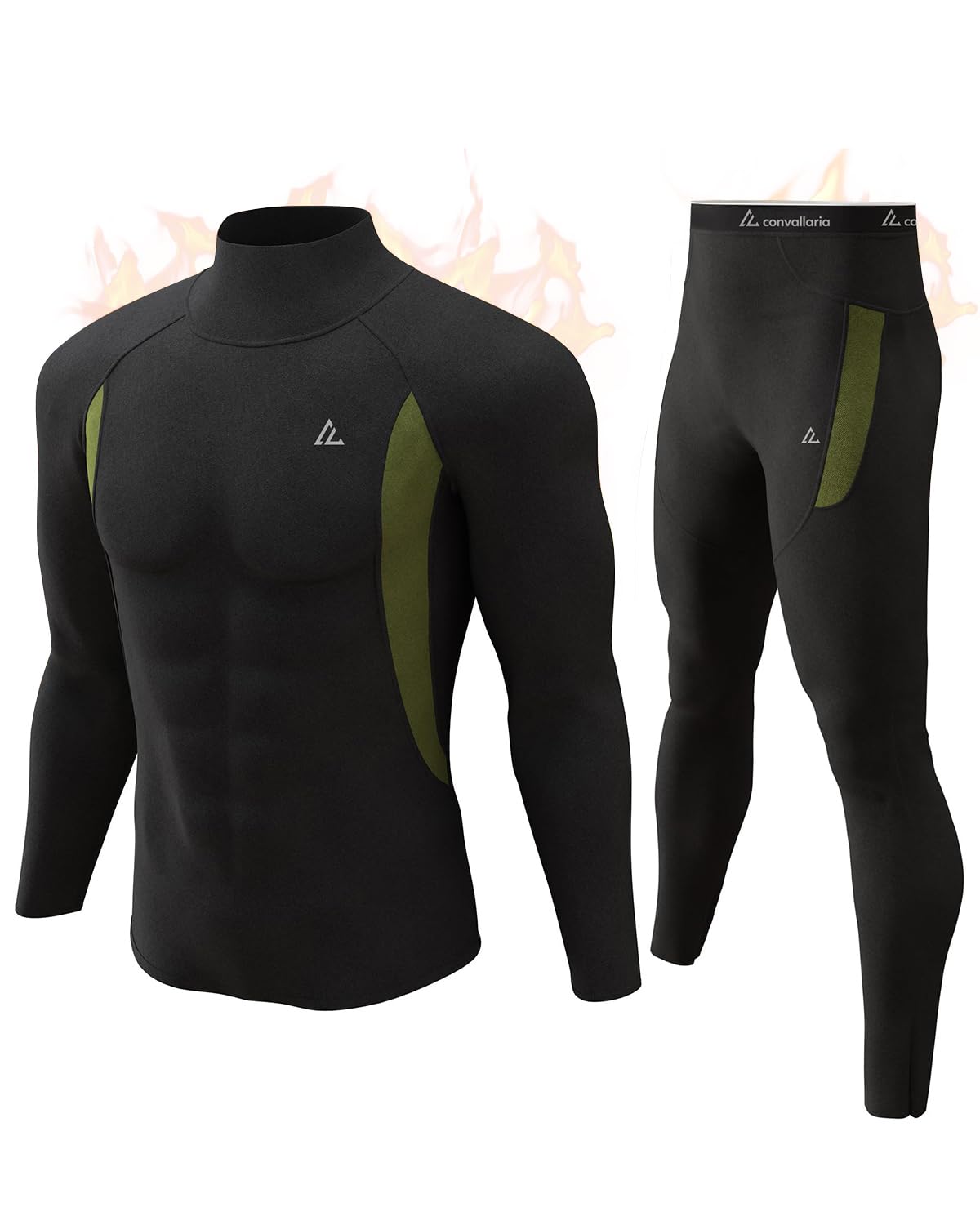 CL Thermal Underwear Long Johns for Men,Hunting Gear Sport Top and Bottom Set Winter Base Layer Long Underwear for Outdoor