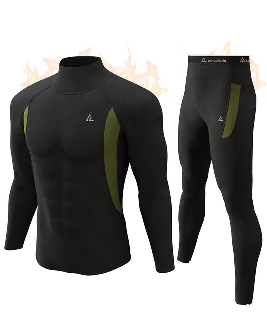 CL Thermal Underwear Long Johns for Men,Hunting Gear Sport Top and Bottom Set Winter Base Layer Long Underwear for Outdoor