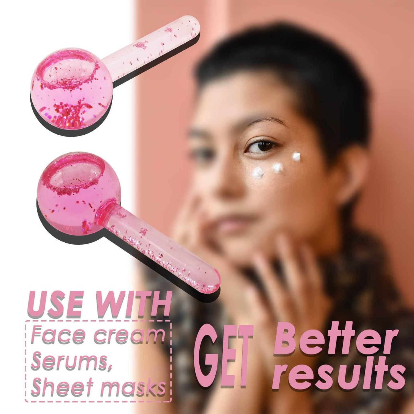 Lazzybeauty Ice Globes for Facial, 2 PCS Cooling Globes Set for Eye & Neck, Cold Glass Ice Roller Ball, Cryo Sticks Face Globes, Tighten Skin, Reduce Puffiness and Dark Circles, Enhance Circulation