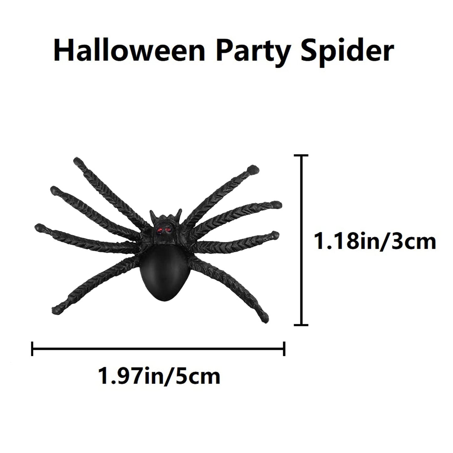 JIALWEN 50PCS Realistic Halloween Plastic Spiders Small Size Black Spiders Toys Fake Spiders Prank Props for Halloween Party Decorations