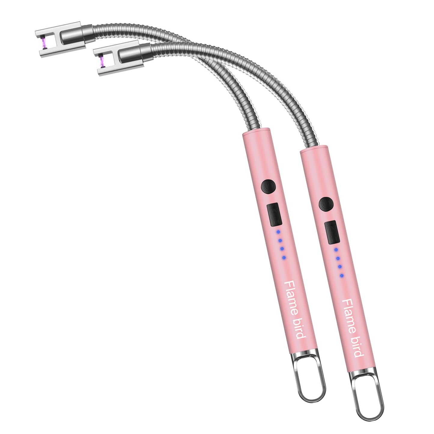 Flame bird 2 Pack Electric Candle Lighter Flameless Arc Windproof Flexible Long Neck USB Rechargeable Lighter for BBQ Grill Fireworks Camping. (Rose Gold)