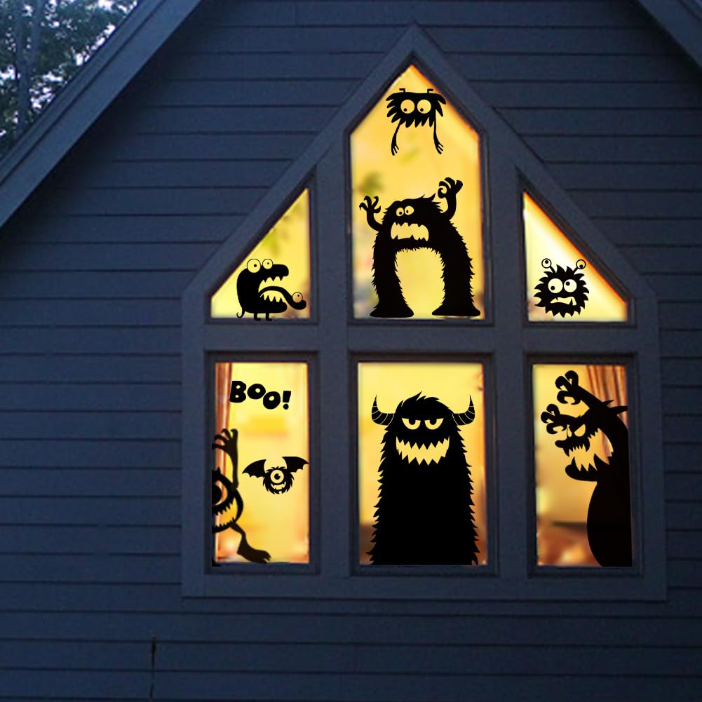 Large Halloween Window Clings Decorations Halloween Window Silhouette Decorations Scary Monster Silhouette Giant Halloween Stickers