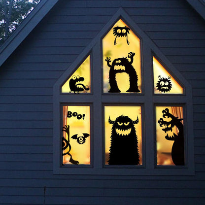 Large Halloween Window Clings Decorations Halloween Window Silhouette Decorations Scary Monster Silhouette Giant Halloween Stickers