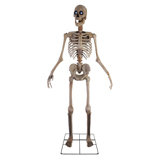 Haunted Hill Farm Motion-Activated 8-Ft. Tall Towering Skeleton, Plug-in Talking Scare Prop Animatronic for Indoor or Covered Outdoor Creepy Halloween Decoration