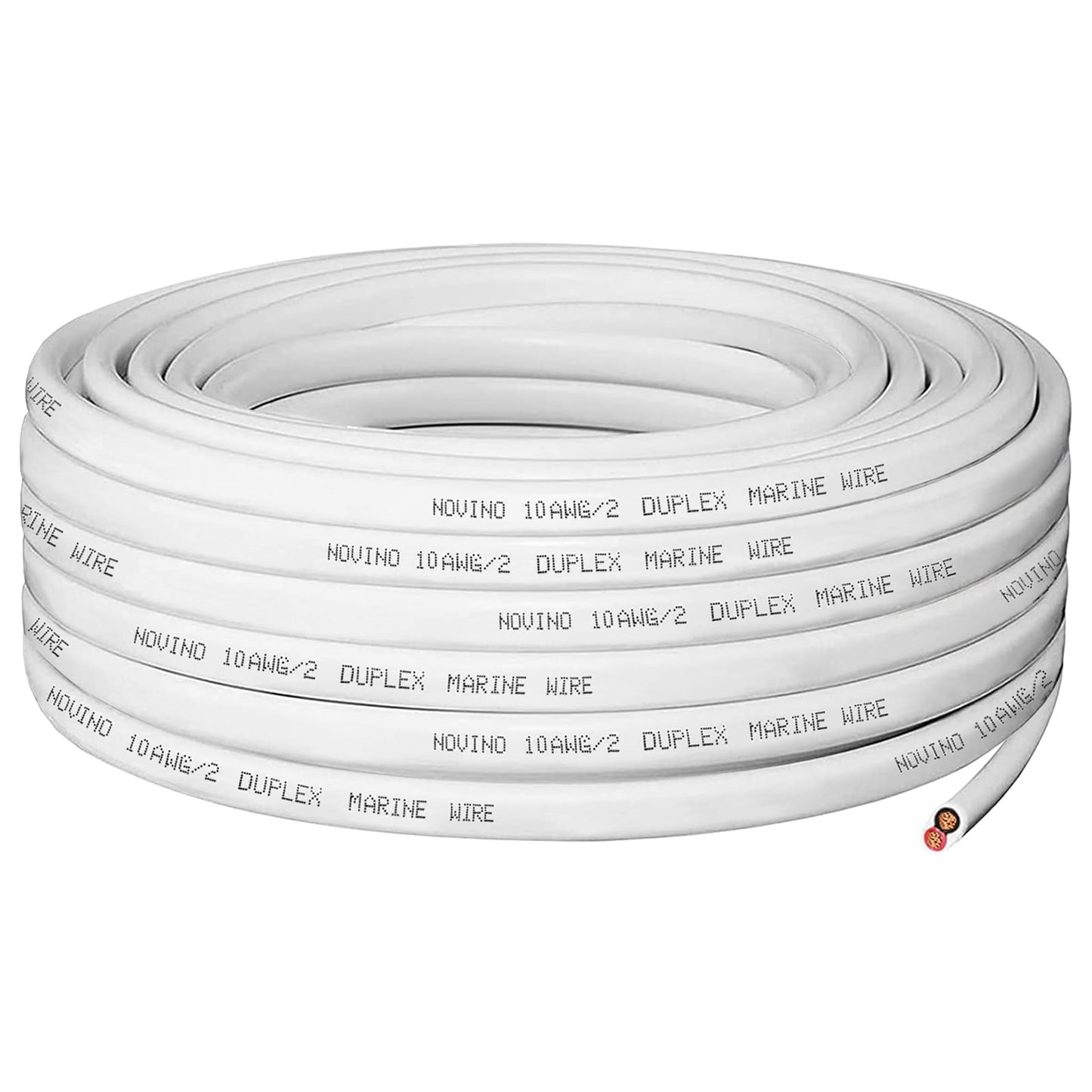 10 Gauge Marine Wire,10 AWG 30ft Duplex Marine Grade Wire Tinned Copper Oxygen-Free Insulated Red& Black Electrical Cable for Boat/Automotive/RV/Camper/Trailer