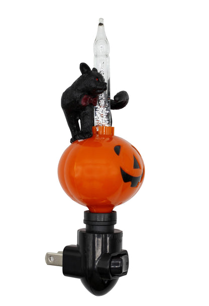 Creative Hobbies Halloween Pumpkin Jack O' Lantern & Black Cat Bubble Night Light