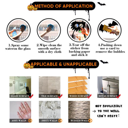 Large Halloween Window Clings Decorations Halloween Window Silhouette Decorations Scary Monster Silhouette Giant Halloween Stickers