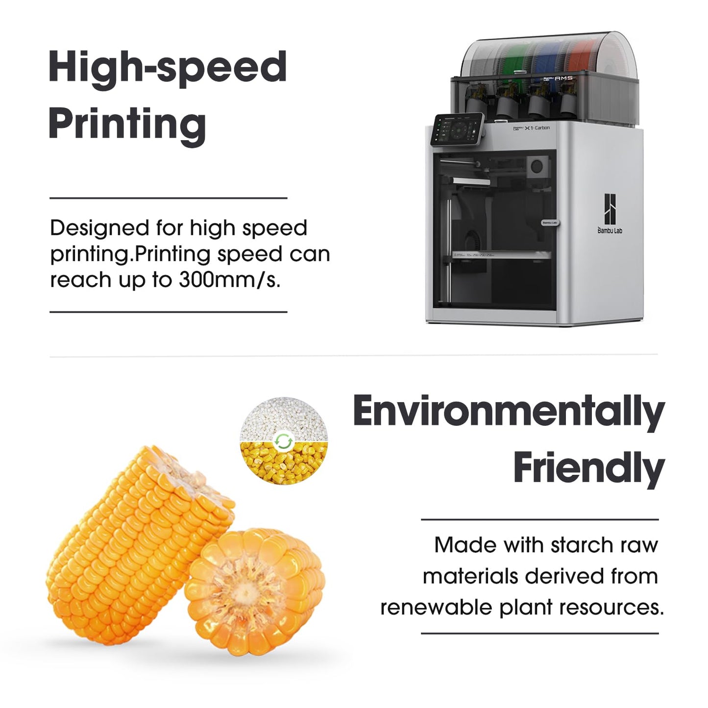 eSUN PLA Basic Filament 1.75mm, 3D Printer Filament High Speed PLA for Fast Printing, 1KG Spool (2.2 LBS) 3D Printing Filament for High Speed 3D Printers, White