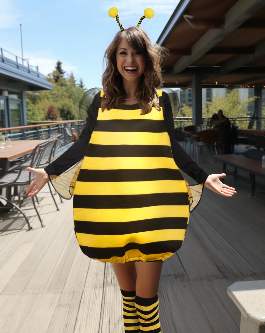HOMELEX Bumble Bee Costume for Women Funny Animal Halloween Adult Costumes