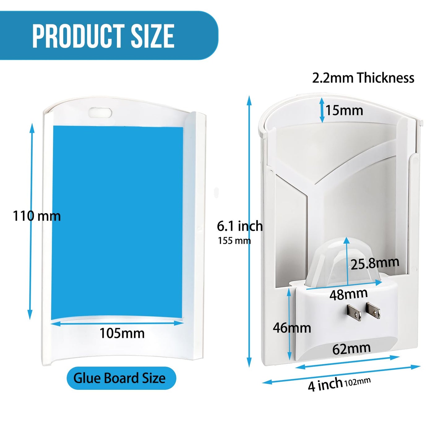 Flying Insect Trap Indoor, Plug-in Fruit Fly Trap for Indoor, Mosquito Killer Gnat Moth Fly Catcher with Night UV Light, Mosquito Attractant Bug Zapper for Home, Office (1 x Device & 4 x Refills)