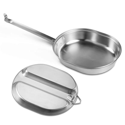 Goetland 304 Stainless Steel US Military Mess Kit Plate Set GI Type Outdoor Camping Hiking Picnic BBQ Beach