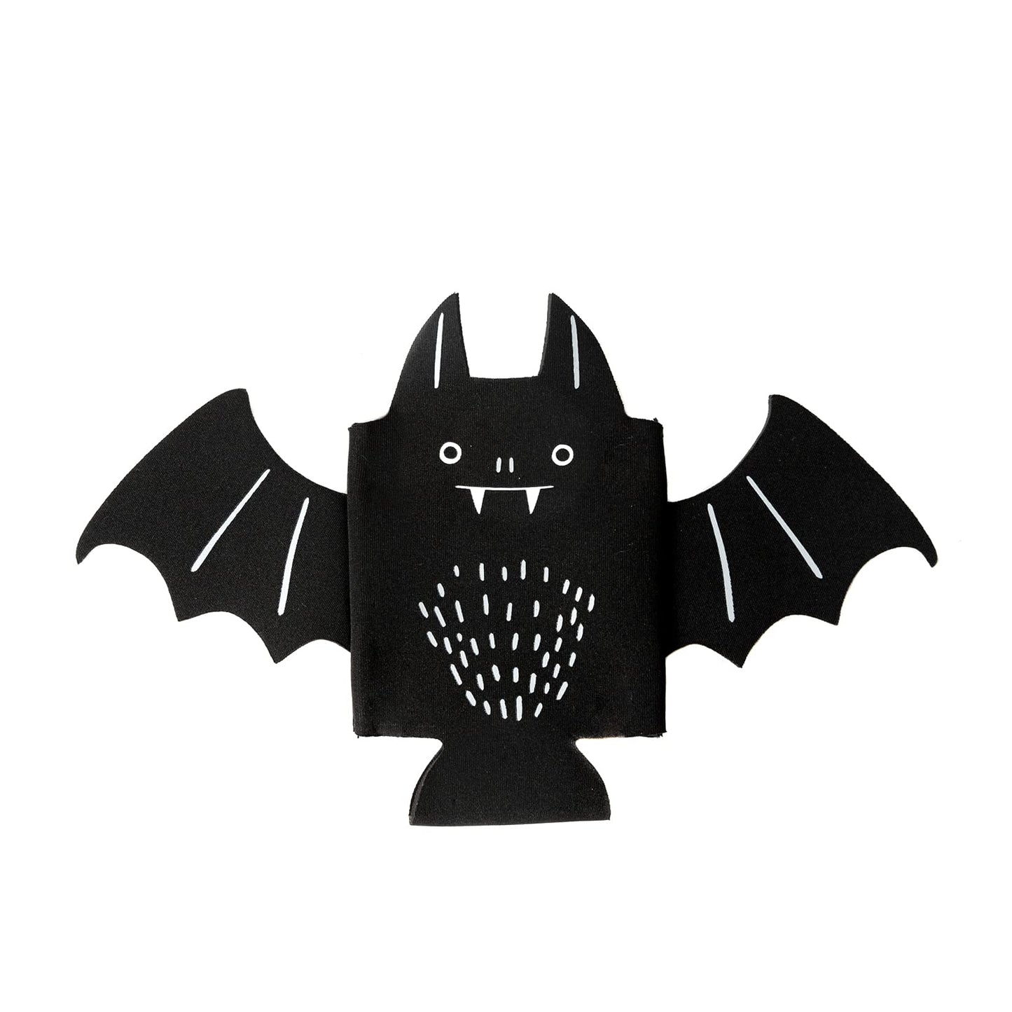 6 Pack Cute Can Coolers Sleeves, Cute Insulated Neoprene Standard Can Covers for Beer, Soda & Drinks, Holiday Party Decorations, Non-Slip Drink Holders for Christmas, New Year (Black Bat)