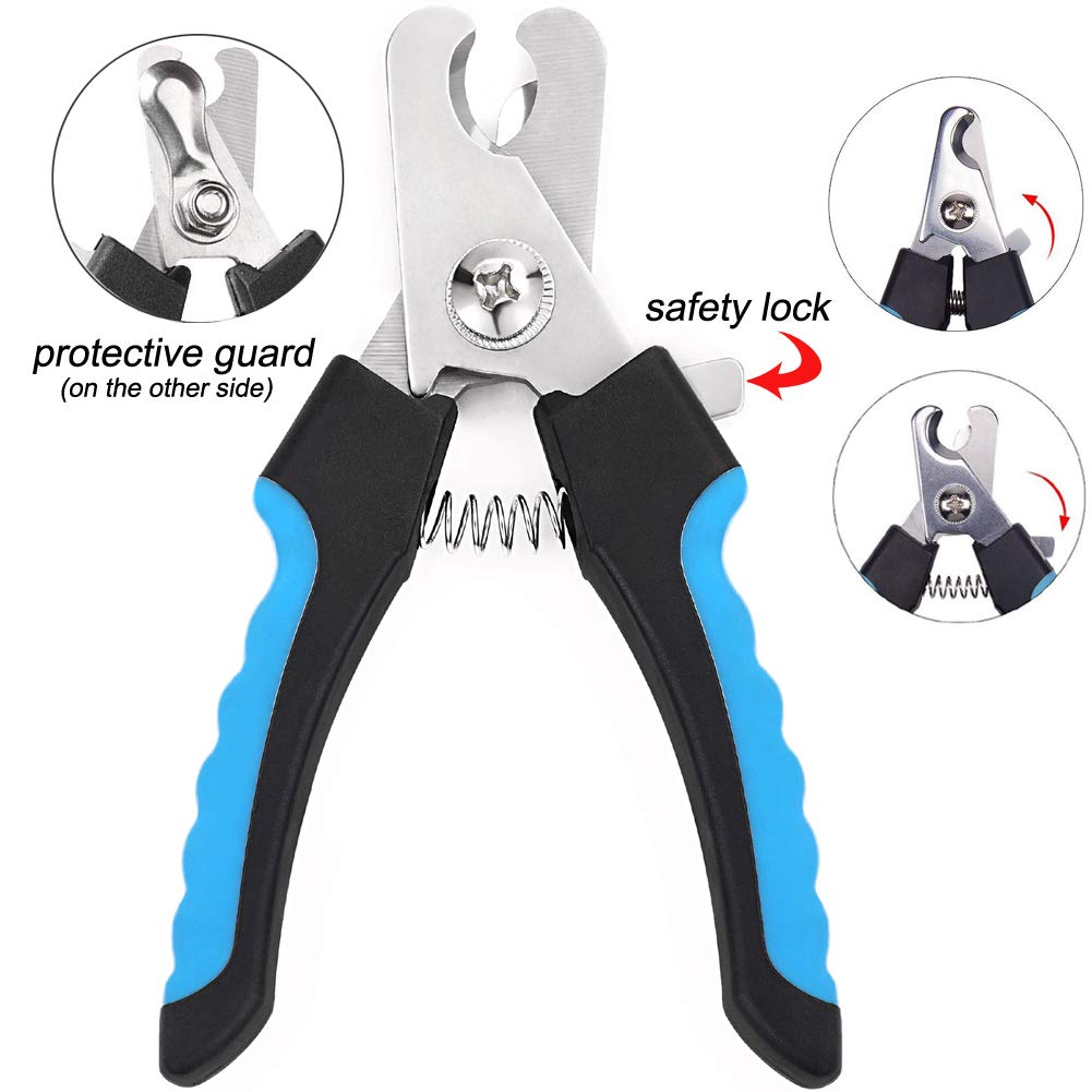 Freewindo Dog Grooming Scissors Kit, Safety Round Tip, Heavy Duty Stainless Steel Dog Scissors and Nail Clippers, 6 in 1 Dog Grooming Kit