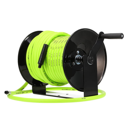 Flexzilla Manual Open Face Air Hose Reel, 3/8 in. x 100 ft., Heavy Duty, Lightweight, Hybrid, ZillaGreen - L8652FZ