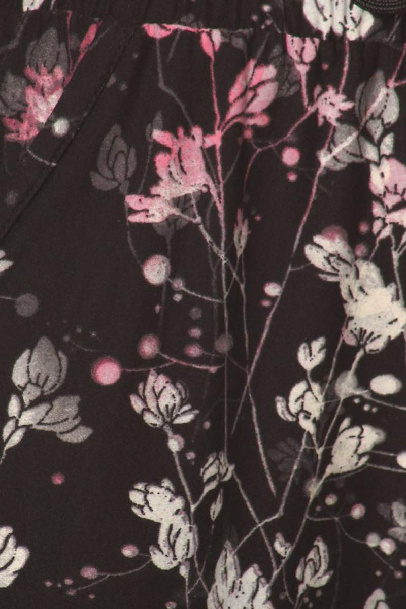 Leggings Depot JGA-R968-XL Crystal Bloom Print Jogger Pants w/Pockets, X-Large