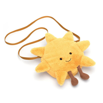Jellycat Amuseables Sun Plush Bag, 10 inches - Crossbody and Shoulder Purse - Fun and Unique Handbag