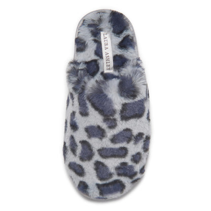 Laura Ashley Scuff Slippers, Plush Animal Print Slip-Ons for Women