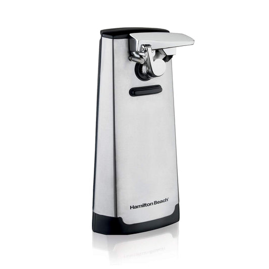 Hamilton Beach Extra-Tall Electric Automatic Can Opener with Easy-Clean Detachable Cutting Lever, Cord Storage, Knife Sharpener, Brushed Stainless Steel (76700)