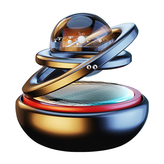 Kwak's Car Air Freshener Solar Energy Rotating Refillable Air Purifier for Car Interior Dashboard Autorotation Decoration Accessories(black)