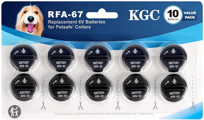 10Pack RFA-67 6V Replacement Dog Collar Batteries for PIF-300 PIF-275-19 PUL-275 PIF00-15002 PBC-102 ZIG00-16969, Compatible with PetSafe RFA-67 Battery
