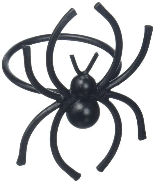 DII Halloween Napkin Rings Novelty Tabletop Décor Set, 2x1.5x1.5, Black Spider, 6 Piece