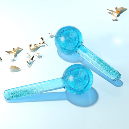 Lazzybeauty Ice Globes for Facials, Ice Globes, Facial Ice Globes, Cooling Globes, Globes for Face Neck & Eyes, Daily Beauty, Tighten Skin, Anti Ageing, Reduce Puffy and Wrinkle, Blue