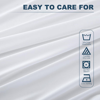 Lavisun Queen Flat Sheet, 1 Pack White Queen Bed Sheet Only - Brushed Microfiber Top Sheets for Hotel, Dorm, Ultra Soft & Breathable - Wrinkle-Free - Easy Care - Single Flat Sheet