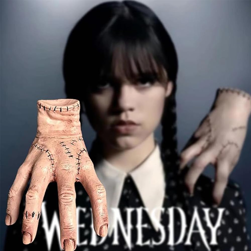 Thing Hand Wed Addams Family Fake Cosplay Hand Scary Props Decorations Gift for Fans, Accessories for Halloween Easter Gifts Beige