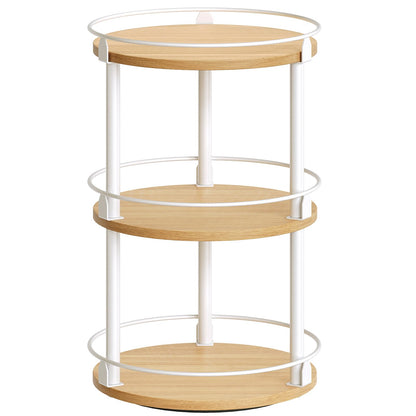 3-Tier Lazy Susan Organizer, Rotating Spice Rack, Spinning Organizer, Industrial Turntable Spice Rack Organizer for Cabinet, Kitchen Countertop, Pantry, Rustic Brown and Black SR23BR