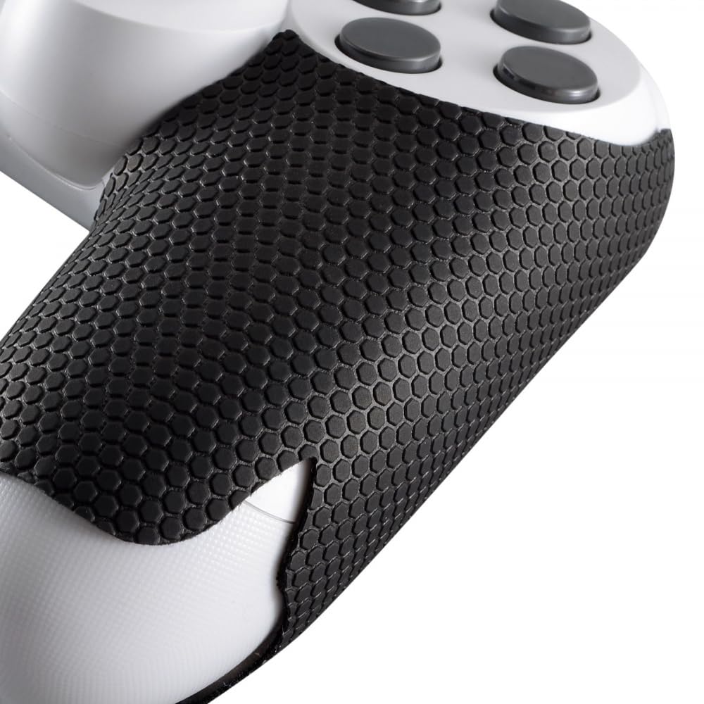 eXtremeRate Black Anti-Skid Sweat-Absorbent Controller Grips for ps4 Controller, Professional Textured Soft Rubber Handle Grips for ps4 Slim Pro Controller - Improve The Grip and Comfort