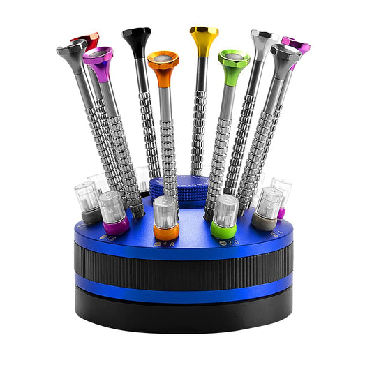 10 pcs Precision Slotted And Phillips Watch Screwdriver Set Different Sizes With 20 Extra Replace Blades Watchmaker Screwdriver Set for Watch,Jewelry,Eyeglass