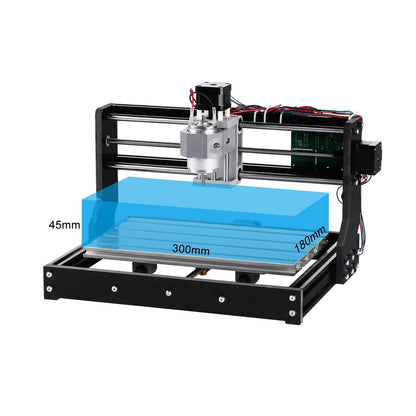 Genmitsu CNC 3018-PRO Router Kit GRBL Control 3 Axis Plastic Acrylic PCB PVC Wood Carving Milling Engraving Machine with Offline Controller, XYZ Working Area 300 x 180 x 45mm