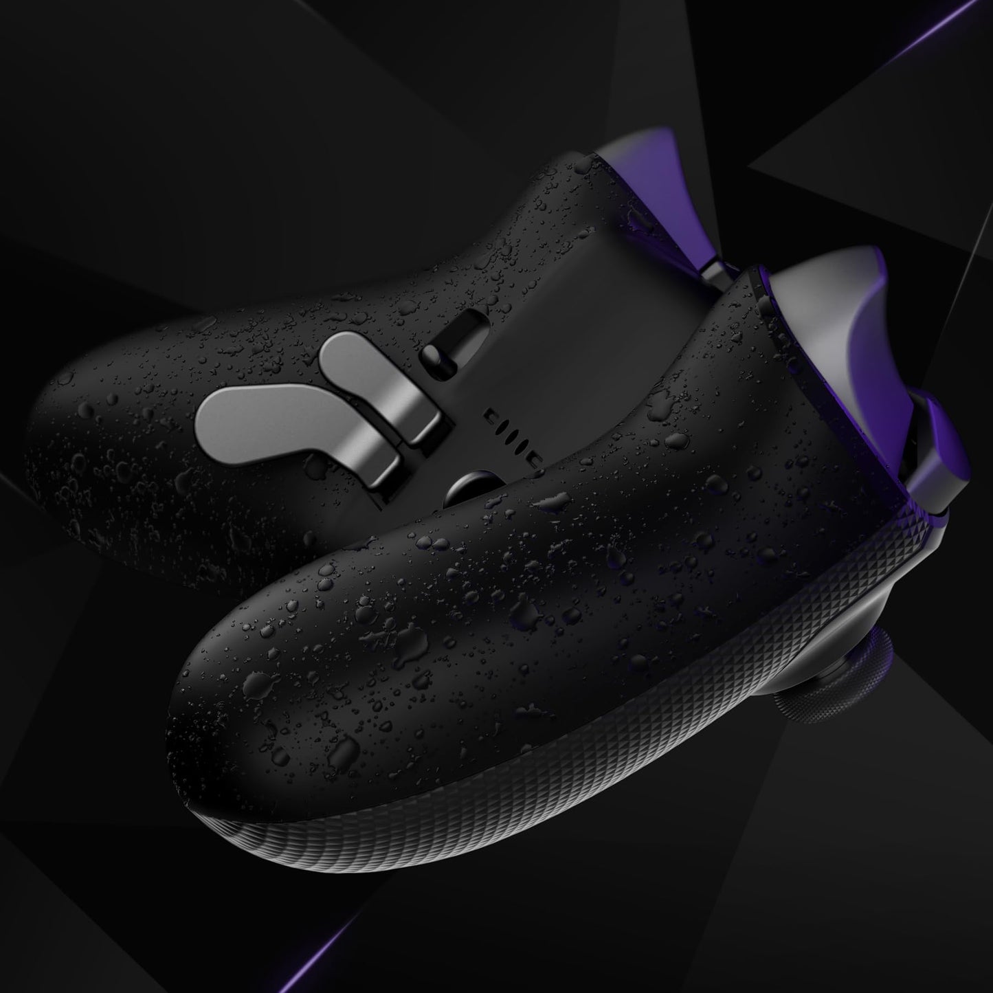 eXtremeRate Replacement Bottom Shell Case for Xbox Elite Series 2 Controller, Textured Black Non-Slip Back Housing Shell, 3D Splashing Cover for Xbox Elite Series 2 Core Wireless Controller Model 1797