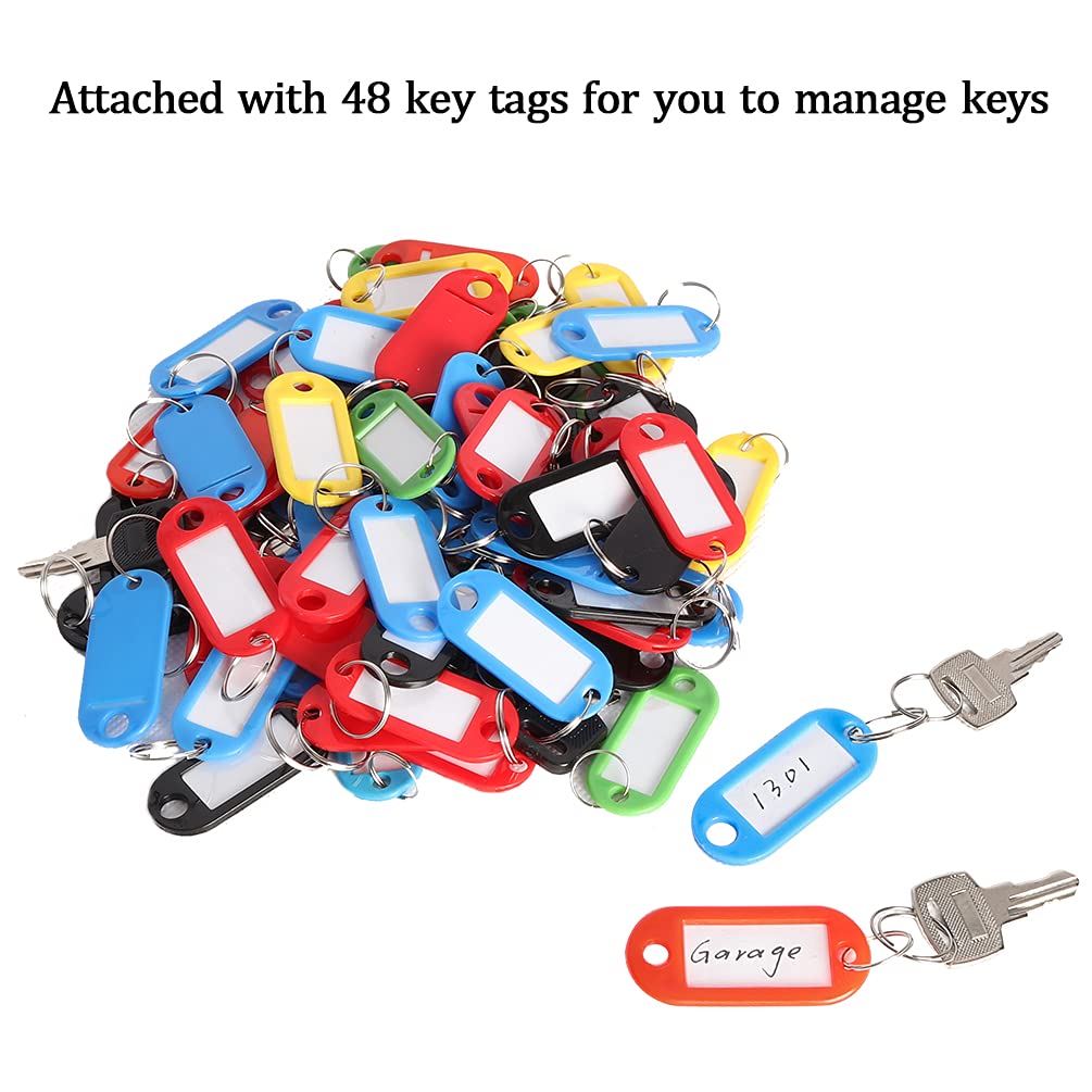 Decaller Large Key Box with Combination Lock, Key Cabinet Wall Mount Lock Box with 48 Hooks, 11 4/5" x 9 1/5" x 3"