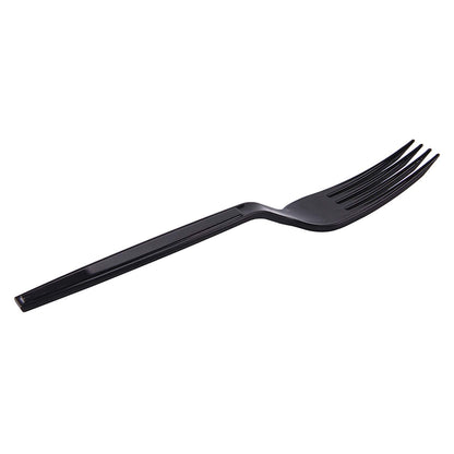Laojbaba Plastic Fork Disposable Individually Packaged Forks Black 7-Inch Commercial Take Away Fork,Super Hard Mass Heavy Individually Wrapped Fork 100 PCS