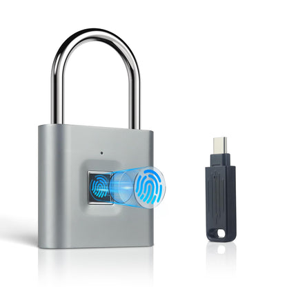 KENRONE Fingerprint Padlock, Portable USB Charging with Reset Key, Smart Padlock Quick Unlock, Waterproof and Rustproof, Padlocks for School Locker, Warehouses, Gym, Homes, Office Cabinets