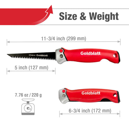 Goldblatt Folding Drywall Saw, Jab Saw, Hand Saws with Soft Grip Handle, Sheetrock Saws for Wallboard, Drywall, Plywood and PVC