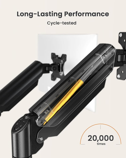 ErGear Dual Monitor Stand up to 32 inches Screen, Load-Bearing Max 22 lbs Each Arm, Adjustable Dual Monitor Mount, Sturdy Steel vesa Monitor Mount with Stable VESA 75x75 100x100mm