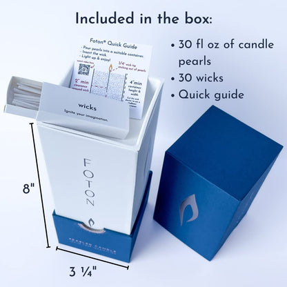 Foton Pearled Candle 18 Oz - Mulled Magic Fall Scent Non Toxic Luxury Long Lasting Powder Wax Sand Candles up to 120 Hours - Refillable Pearl Foton Candle Sand with 30 Wicks