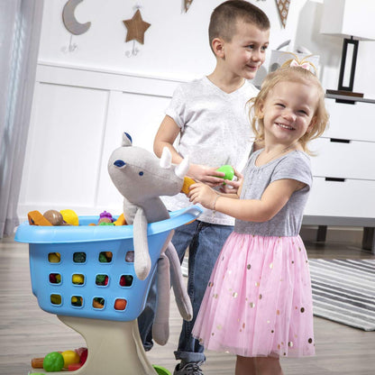 Step2 Little Helper's Shopping Cart for Kids, Play Grocery Cart, Made of Durable Plastic, for Toddlers 2+ Years Old, Blue