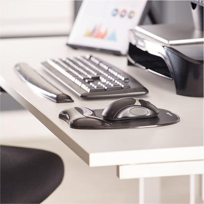 Fellowes Crystal Black Wrist Rest (9112201)