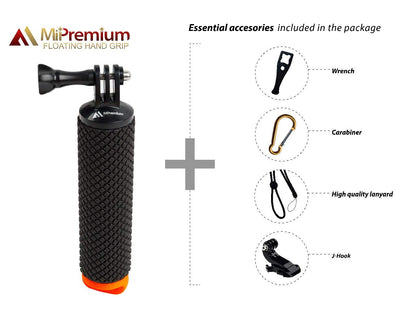 Floating Hand Grip Waterproof Monopod for GoPro Hero 13 12 11 10 9 8 7 6 5 4 3+ Session Black Silver Action Camera Handler & Handle Mount Accessories for Underwater Snorkeling & Water Sports (Orange)