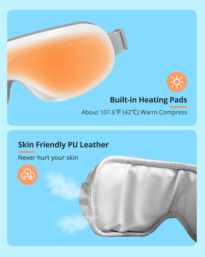 latumab Eye Massager with Heat, Heated Eye Mask with Bluetooth Music, Face Massager, Mask for Migraine & Headache Relief, Improved Sleep, Birthday Gifts for Mom Dad Women Men Her Him