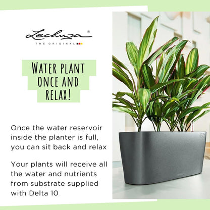 Lechuza Delta 10 Self Watering Plant Pot, White High Gloss, 30 cm