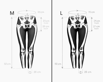 JINKAIJIA Women's Regular Size and Large Size Fashion Designs Digital 3D Printed Leggings (DDK006-1, Bones)