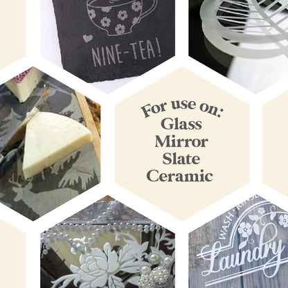 etchall Etching Cream (4oz) for Glass, Mirrors, Ceramics, Porcelain, Marble, and Slate - for Makers, Creators, Crafters, DIY'ers of All Ages & Experience Levels, Smooth Formula and Fast Acting