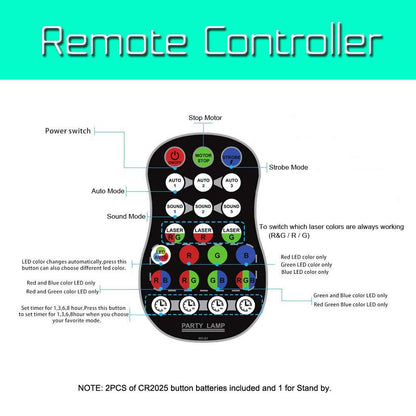 Laser Lights Show Projector - Sound Activated Strobe & Disco Ball DJ Lights for Christmas, Halloween, Glow Party Decor