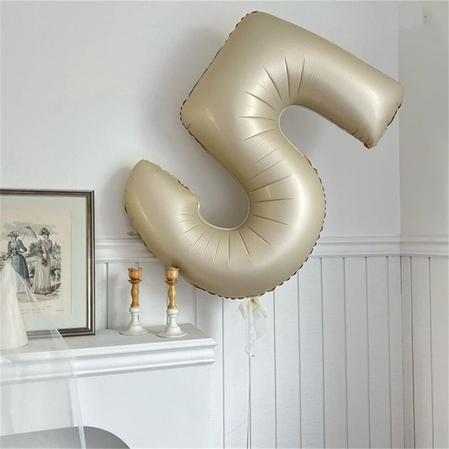 40 Inch Beige Number 1 Balloon for 1st Birthday Decoration, Large Self Inflating Cream Foil Number Balloons 0-9 for Boys Girls, White Sand 1 Helium Balloons for Women Men Party Anniversary Supplies